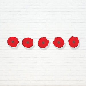 Poppy Flower Garland  - Printable Remembrance Day Flower Banner - Pretty Floral Remembrance poppies Party Decor - 0202