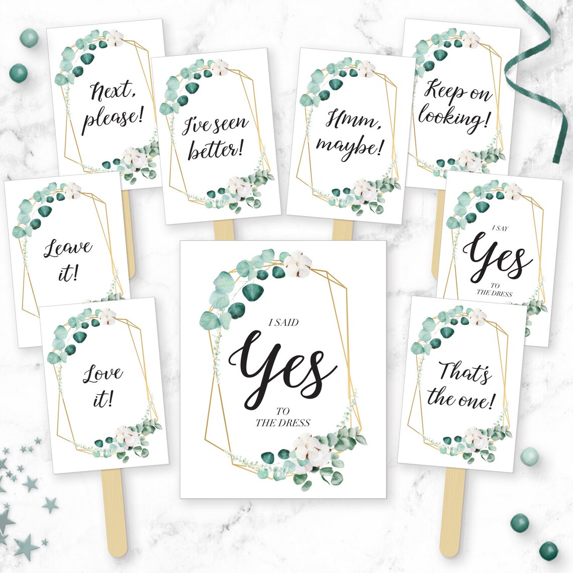 Print My Wedding Dress Shopping Signs Assembled and Ship My | Etsy