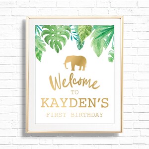 Gold Jungle Animal Safari Birthday Party Welcome Sign - Etsy
