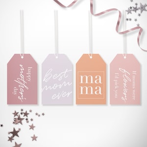 Étiquettes pour la fête des mères - cartes-cadeaux imprimables pour mamans d'enfants - étiquette de citation pour panier cadeau fête des mères - impressions Happy Mother's Day - mai 2021