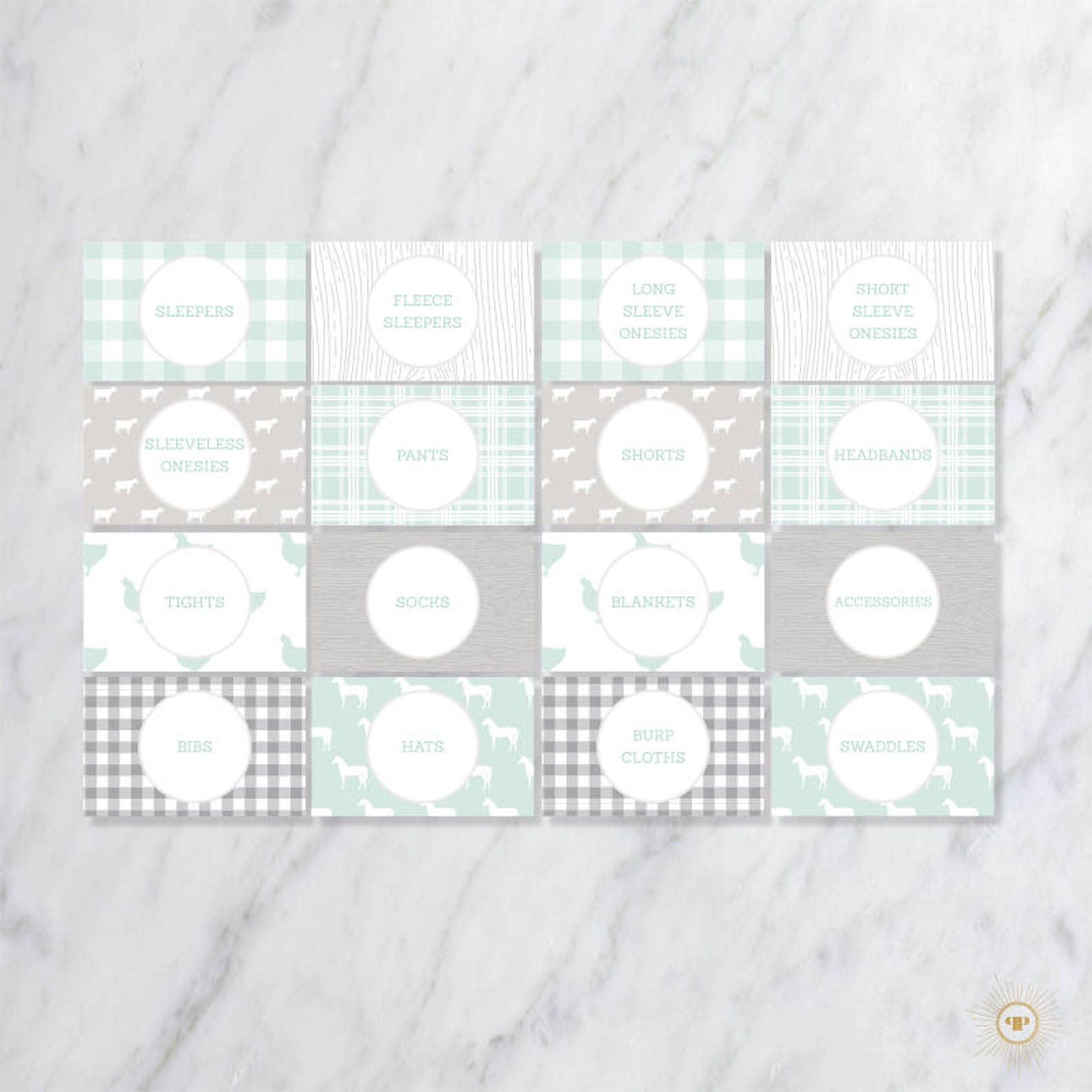 Modern Farm Baby Drawer Divider Labels Printable Baby Labels Etsy