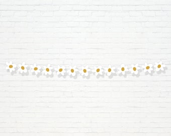 Daisy Garland  - Printable Boho Daisy Flower Party Banner - Pretty Floral Daisy Party Decor - APR2021 - 0010