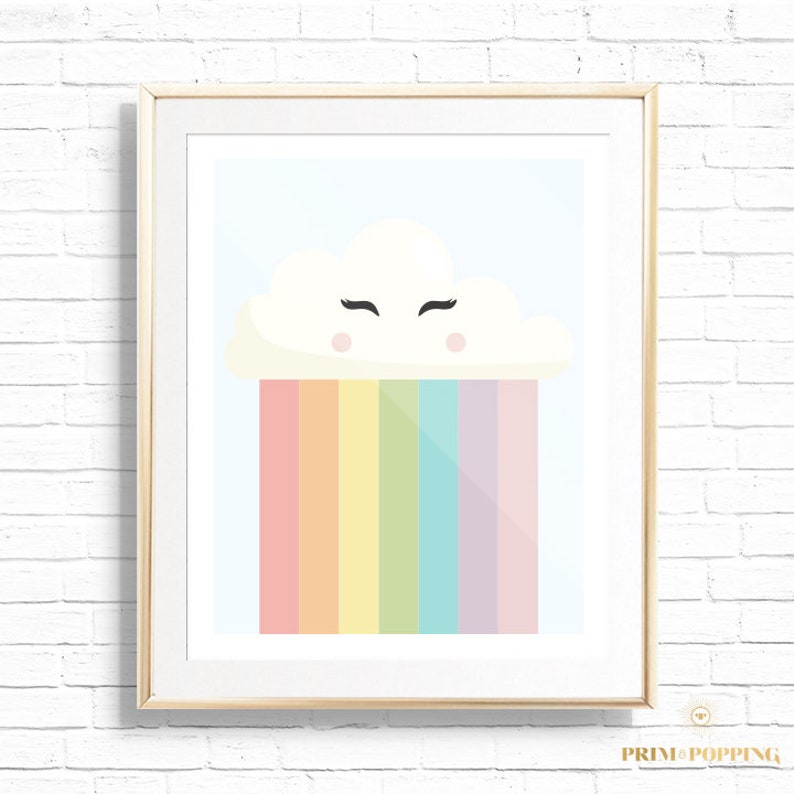 Rainbow Nursery Art Print Set Nursery Gallery Wall Etsy