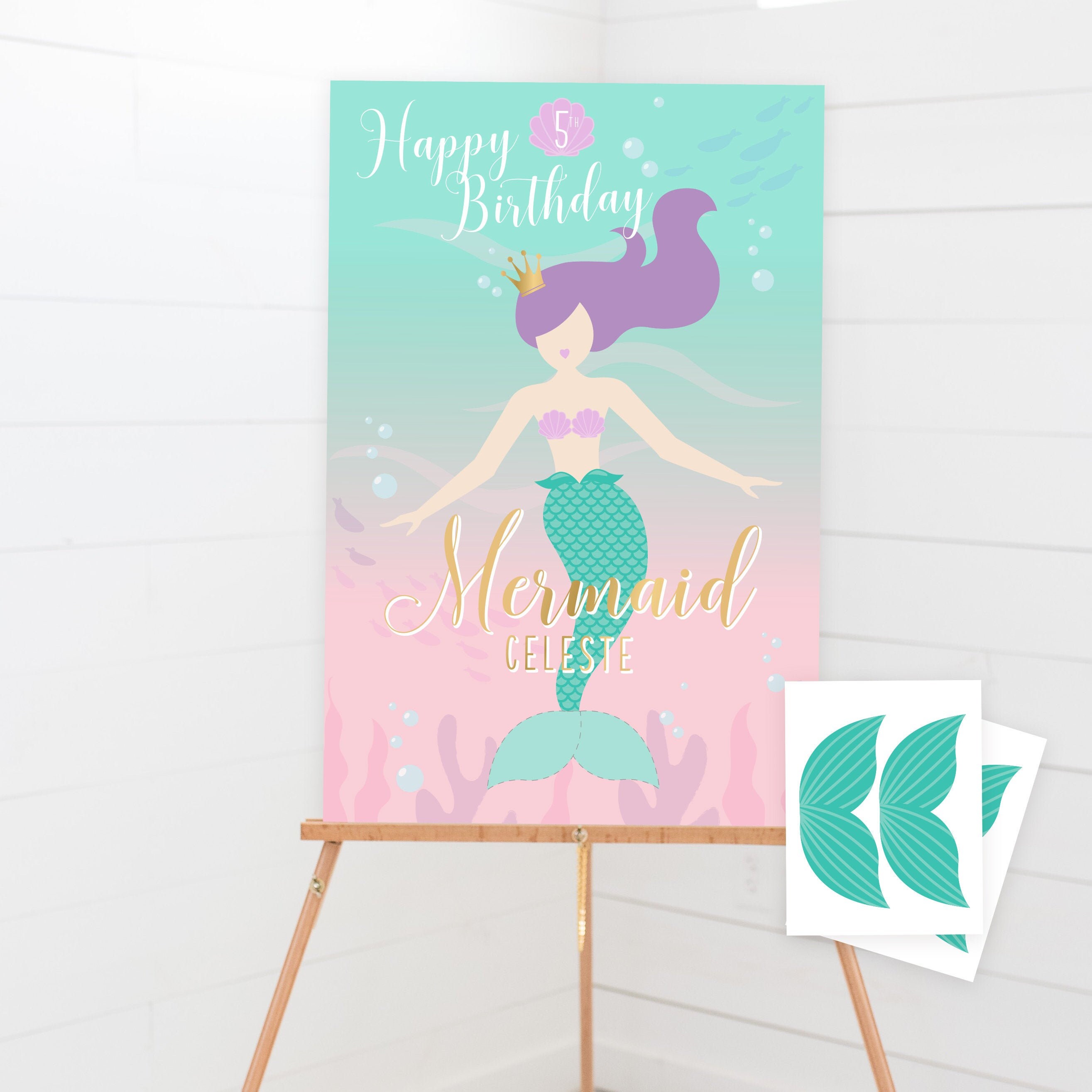 Pin the Tail on the Mermaid Poster Printable Pin the Fin - Etsy