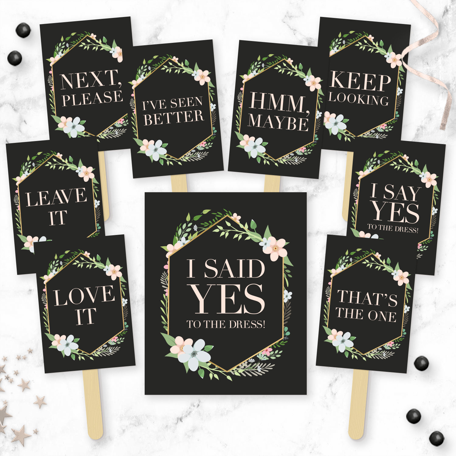 Print My Wedding Dress Shopping Signs Assembled and Ship My | Etsy