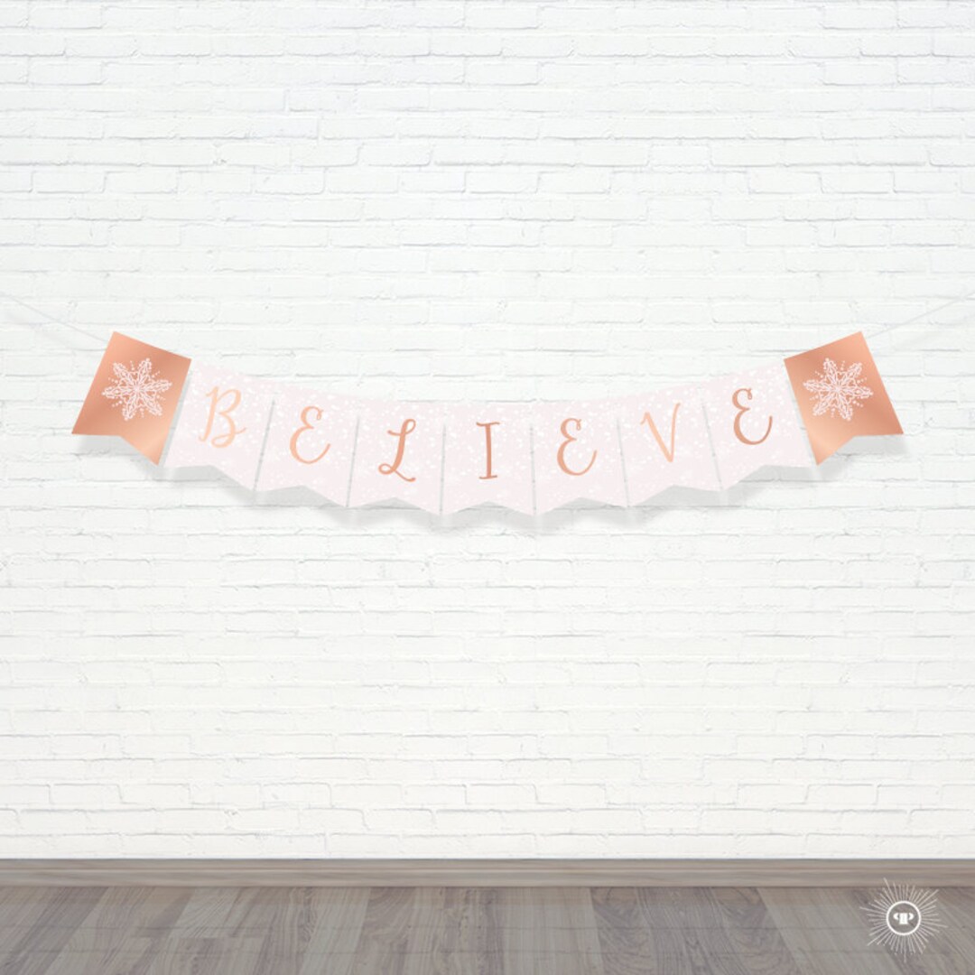 Believe Banner Printable Believe Bunting Banner Blush &amp; - Etsy