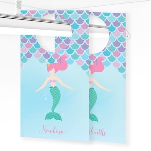 Nursery Baby Closet Dividers - Printable Mermaid Under the Sea Baby Clothes Outfits Organizer - Baby Shower Decor Gift - Instant - 0004
