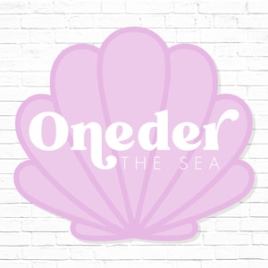Letrero de Oneder The Sea: decoración de mesa para fiesta de primer cumpleaños con conchas marinas moradas y bohemias para imprimir: sirena Let's Shellebrate Under The Sea Print - 0081