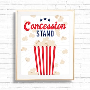 Concession Stand Sign - Printable Popcorn Baseball Birthday Party Food Table Decor - Rookie of The Year - Sports Team Print - 0053