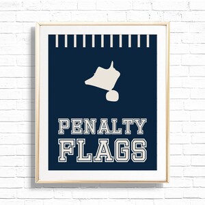 Football Food Sign - Printable Penalty Flags First Birthday Party Napkin Food Table Decor - Sports Team Print - First Year Down 1st - 0098