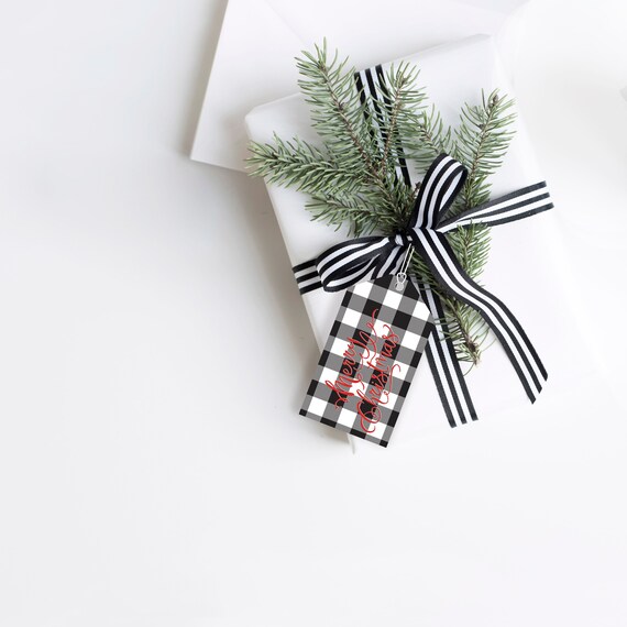 Buffalo Plaid Tag - Rustic Christmas Gift Tags - Printable Favour Tags - Christmas Party Decor - Instant Download - RWC1 Il_570xn