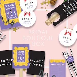 Friends Bridal Boutique Box - Wedding Dress Shopping Kit - Say Yes To The Dress Party Decor - Instant Download