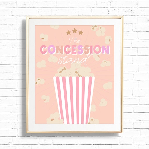 Concession Stand Sign Printable Movie Night Popcorn Birthday - Etsy