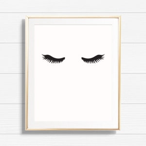 Winged Eyelashes Art Print - Printable Lashes Beauty Makeup Home Decor - Chic Office Fashion Gallery Wall - BMG