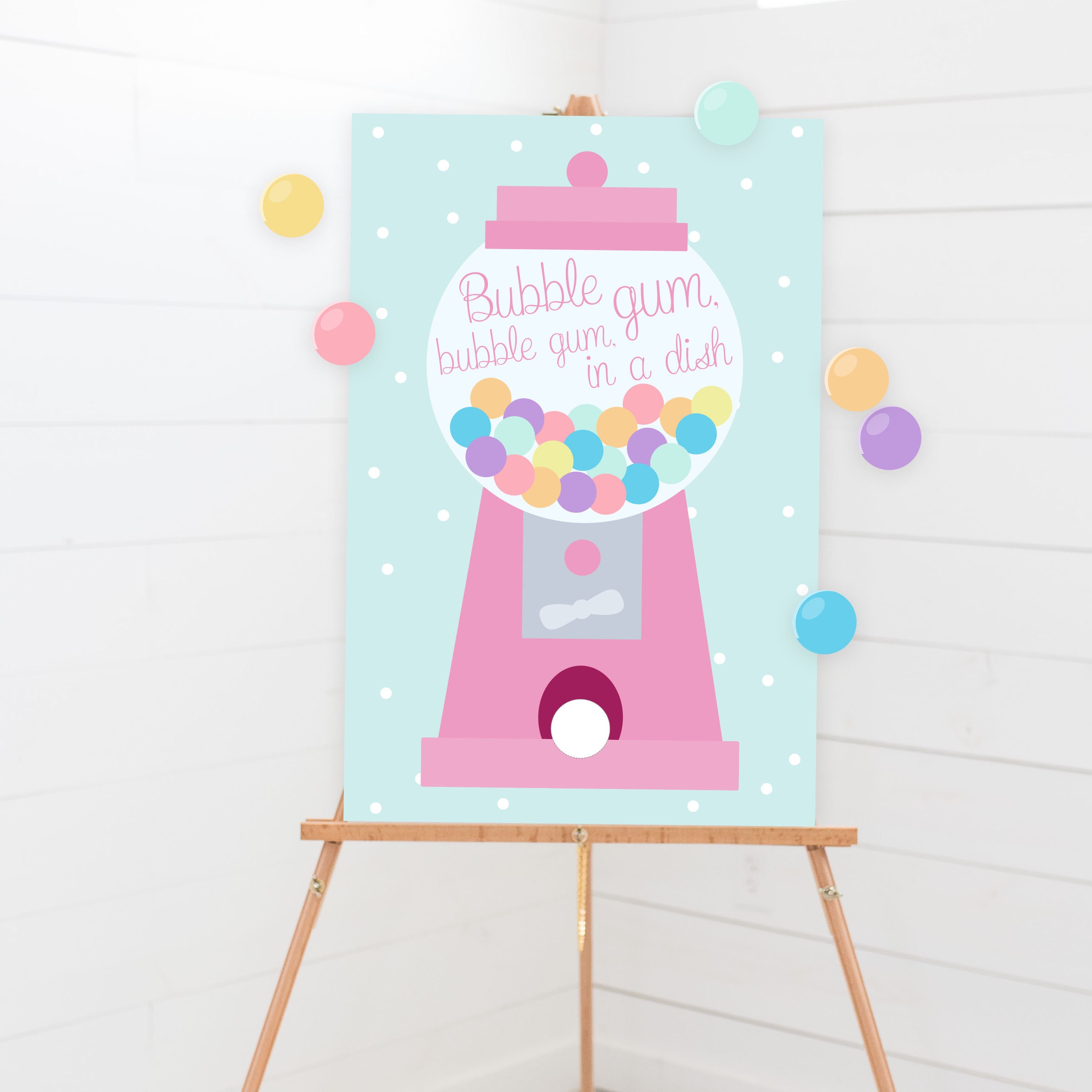 Pin the Tail Game Printable Gum Ball Machine Birthday Party - Etsy