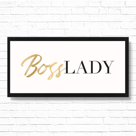Boss Lady Farmhouse style Wall Decor Office room Art Print - Printable 19.75x9 Chic craft room Wall Decor Sign - Fitted for Ikea Ribba Frame Il_570xn