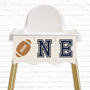 Football Highchair Banner - Printable First Year Down Touchdown 1st Birthday Party Bunting Garland - Sports theme Birthday Decor - 0098