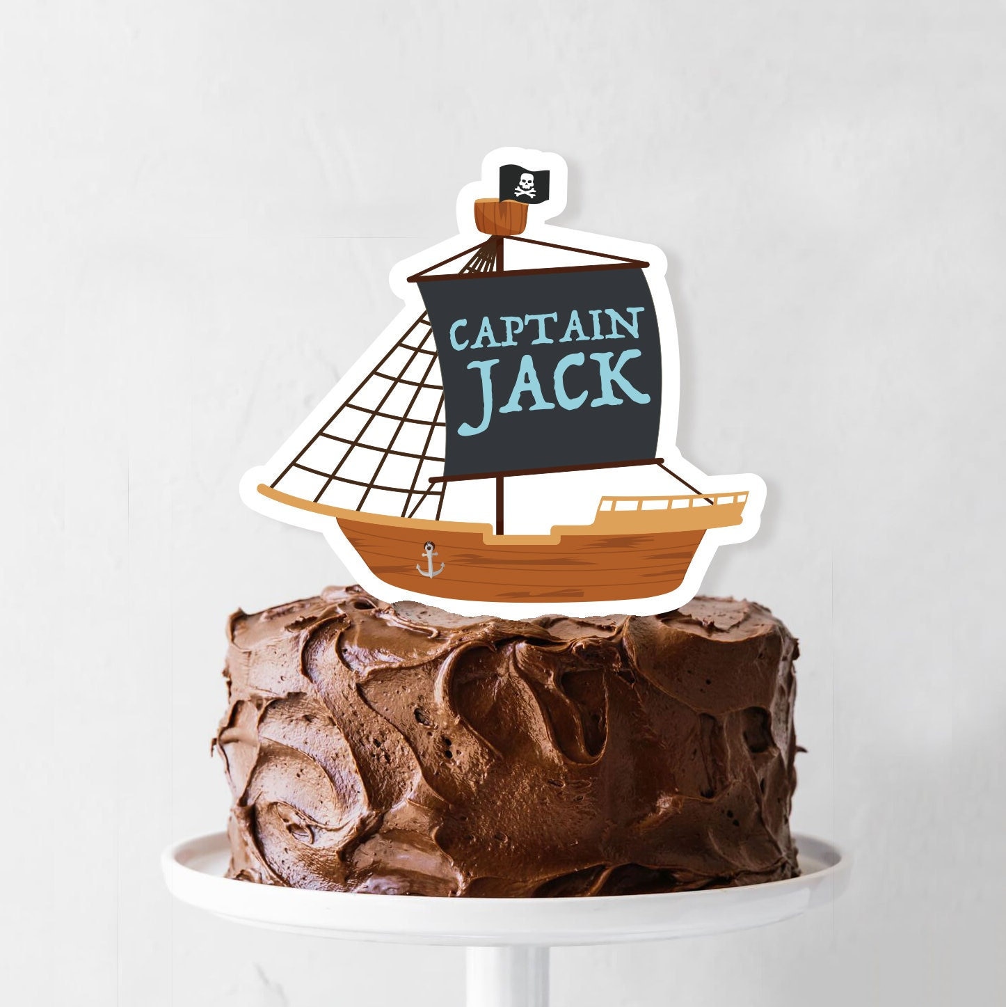 Pirate Cake Topper Printable Personalized Pirate Ship -