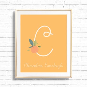 Orange Clementine Nursery Art Print Set Printable Little Cutie Personalized Set of 3 Wall Decor Monogram Gender Neutral Baby Gift 0001 image 3