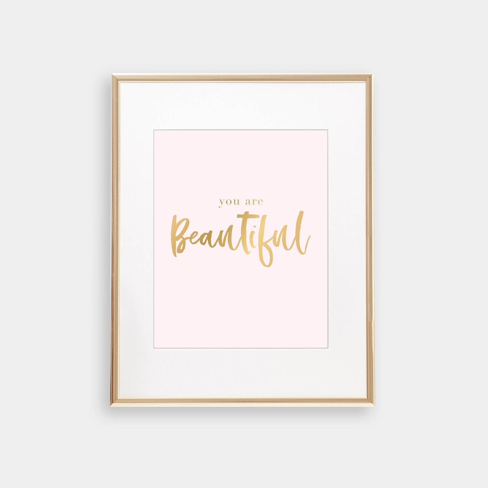 You Are Beautiful Art Print Quote Printable Positivity Home Etsy