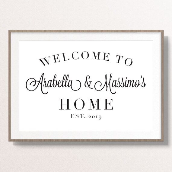Custom Family Name Welcome To Our Home Farmhouse Style Home Decor Art Print - Printable Personalized Marriage Home Wall Sign - New Home Gift Il_570xn