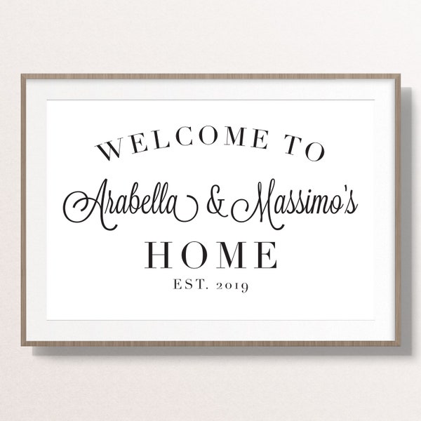 Custom Family Name Welcome To Our Home Farmhouse Style Home Decor Art Print - Printable Personalized Marriage Home Wall Sign - New Home Gift
