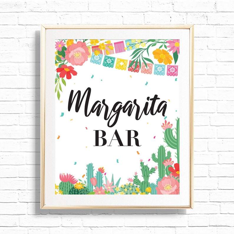 Fiesta Margarita Bar Sign Printable First Fiesta Taco - Etsy