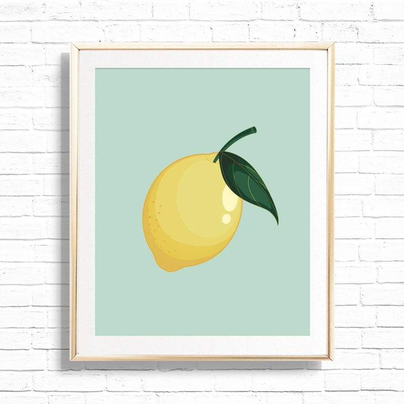 Lemon Citrus Kitchen Home Decor Art Print Printable Lemon Etsy Canada
