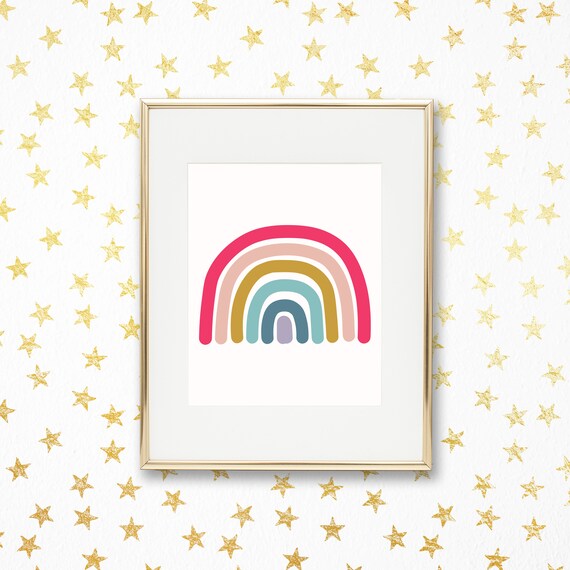Rainbow Playroom Home Decor Art Print - Printable Bright Boho Rainbow Nursery Poster - Teacher Homeschool Classroom Wall Sign Il_570xn