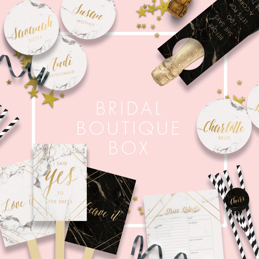 Marble Bridal Boutique Box Wedding Dress Shopping Kit Say Yes to the