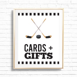 Hockey cartes & cadeaux signe - imprimable The Great One premier anniversaire Party Decor - impression d'art sur le thème équipe sportive - slap shot bot 1er - 0095