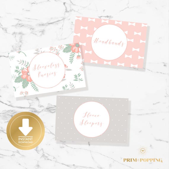 Classic Pink Baby Drawer Divider Labels Printable Baby Clothes