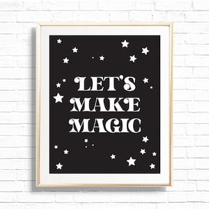 Let&#39;s Make Magic Print - Stampabile 8x10 Rosa Decorazione per la casa di Halloween - Arte murale con citazione della sfera di cristallo di Halloween - Stampa per ufficio Spooky Chic - 0049