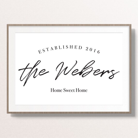 Custom Family Name Welcome To Our Home Farmhouse Style Home Decor Art Print - Printable Personalized Marriage Home Wall Sign - New Home Gift Il_570xn