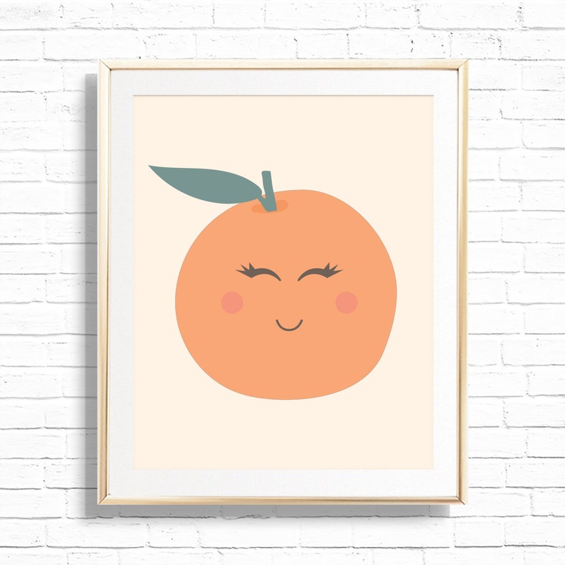 Orange Clementine Nursery Art Print Set Printable Little Cutie Personalized Set of 3 Wall Decor Monogram Gender Neutral Baby Gift 0001 image 4