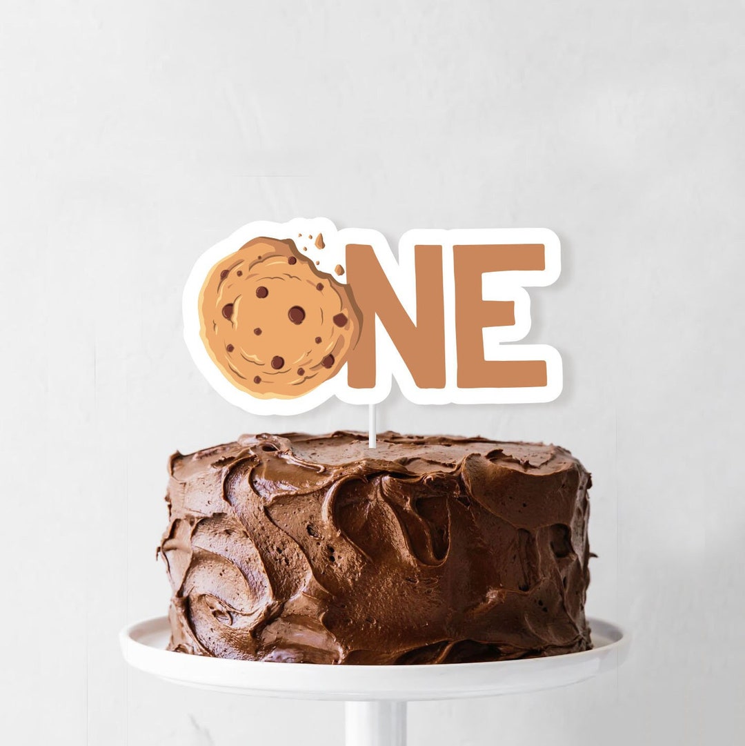 Milk & Cookies Cake Topper Printable One Sweet Cookie ONE First