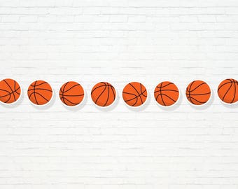 Basketball Garland - Printable Basketball birthday party Bunting Banner - Slam Dunk Sports Boys First Party Decor - 0113