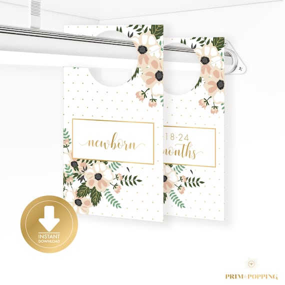 Floral Gold Baby Closet Dividers Baby Clothes Divider Etsy
