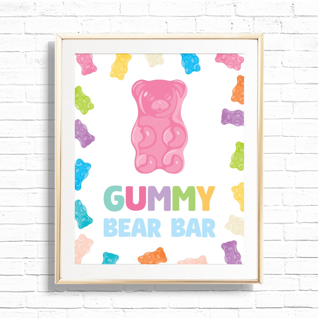 Gummy Bear Bar Printable Rainbow Beary First Birthday Party Etsy