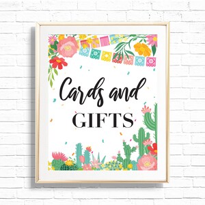 Enseigne pour cartes et cadeaux Fiesta - First Fiesta Tacos 'Bout A Party 1er anniversaire Party Decor - impression d'art mexicaine Cinco De Mayo - 0072