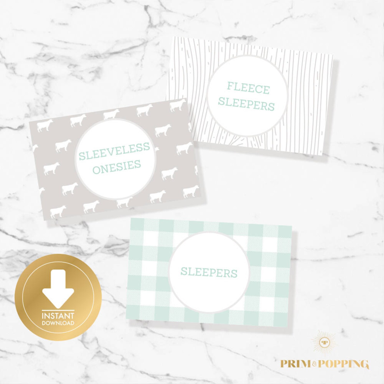 Modern Farm Baby Drawer Divider Labels Printable Baby Labels Etsy