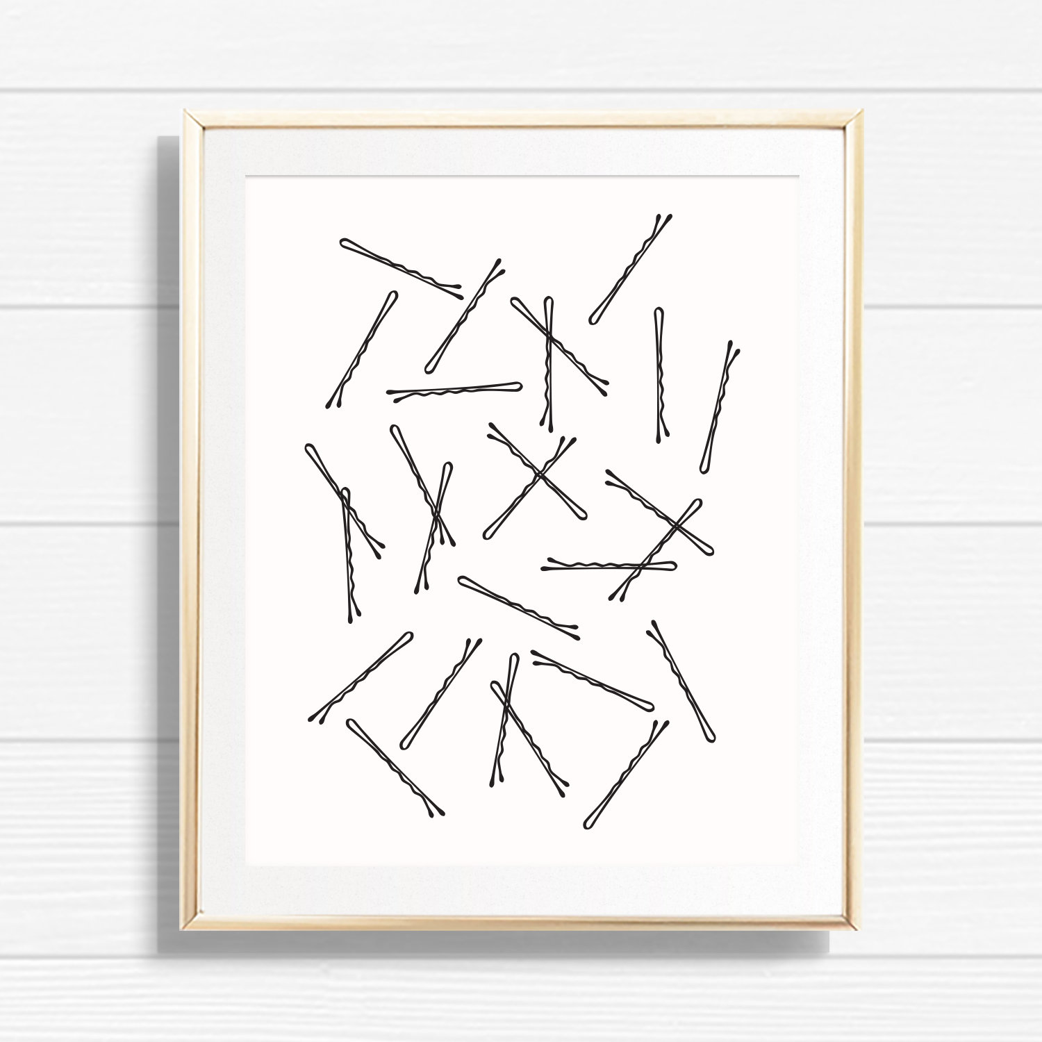 Bobby Pins Art Print - Printable Hair & Makeup Home Decor - Chic Bathroom Vanity Fashion Gallery Wall - BMG