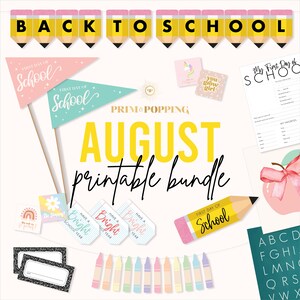 Back To School Printable Bundle - BTS August September First Day of School Seasonal & Holiday Art Prints Home Decor - AUG2021