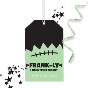 Frankenstein Geschenkanhänger - Druckbare Mint Halloween Monster Mash Kinder Mitbringsel Karte - Frankly Spooky Danke Geschenkkorb Etikett - 0141