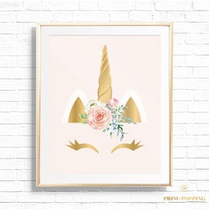 Unicorn Art Print - Printable Nursery Wall Decor - Girls Room Wall Art -  Instant Download - 0044