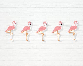 Flamingo Garland - Let's Flamingle Birthday Party Banner - Pink Flamingo Party -  Tropical Hawaii Flamingo Birthday Decor - 0017