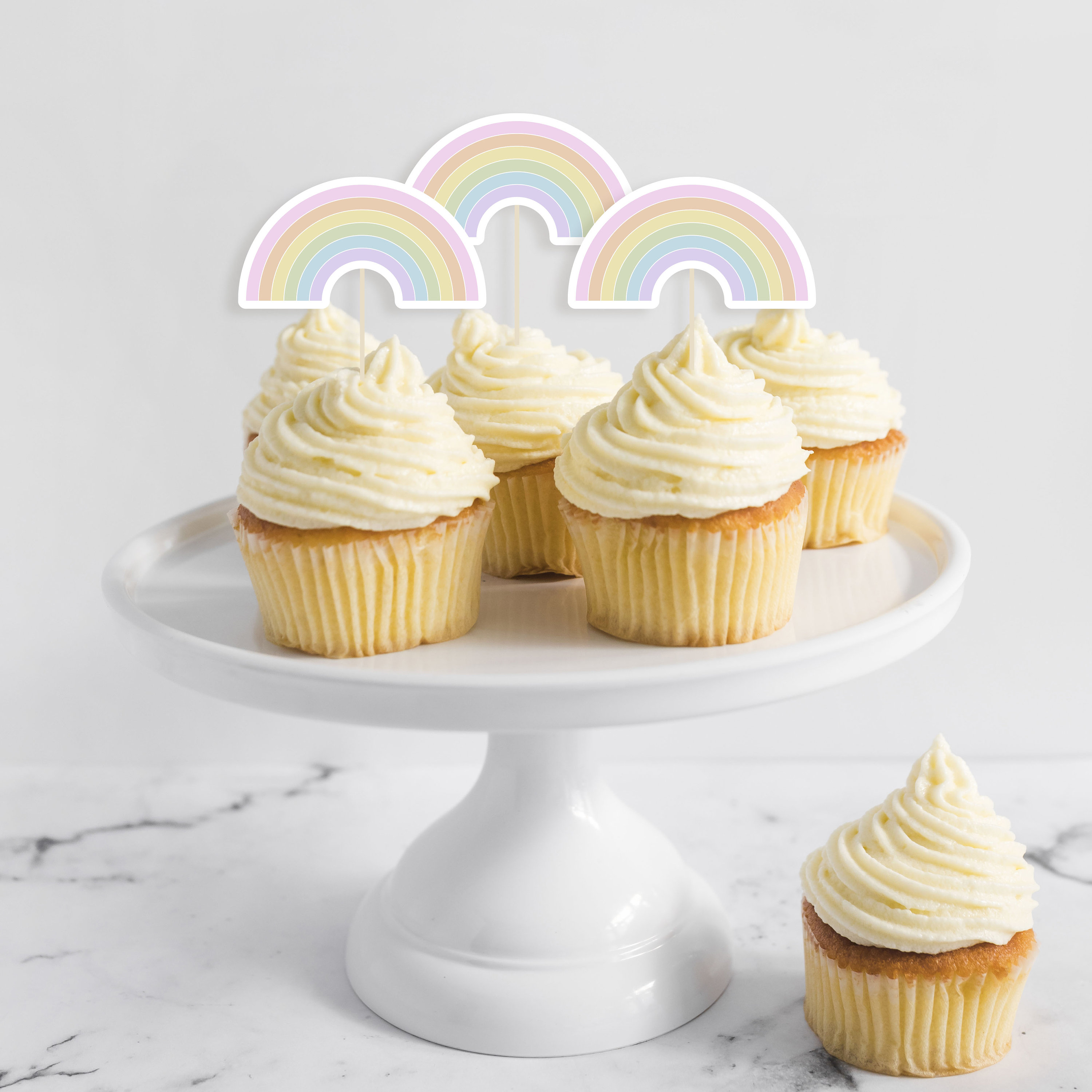 Printable Rainbow Cupcake Toppers