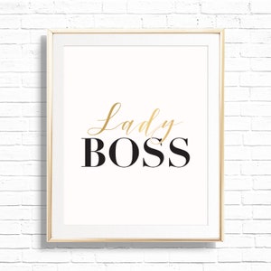 Lady Boss Chic Home Office Art Print - druckbare 8 x 10 Girl Boss Wanddekor-Schlafzimmer Zitat Galerie - Inspirations-motivierendes Plakat - PandP