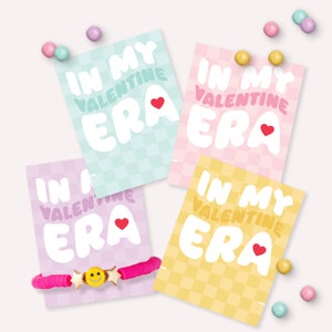 Valentine Era Karten - Printable Mädchen Freundschaft Armband Schule Klassenzimmer Gunst Tag - Valentinstag Geschenkkorb - Eras Cookie Karte - 0176