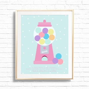 Gumball Machine Guest Book - Printable Bubble Gum Ball Machine Birthday Party Decor - Personalized Candy Land Art Print Sign - 0011